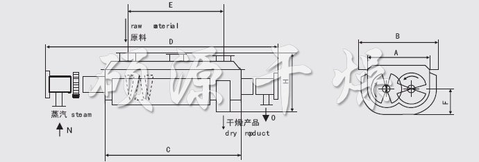 JYG系列空心槳葉干燥機安裝結(jié)構(gòu)圖 JYG系列空心槳葉干燥機安裝結(jié)構(gòu)圖